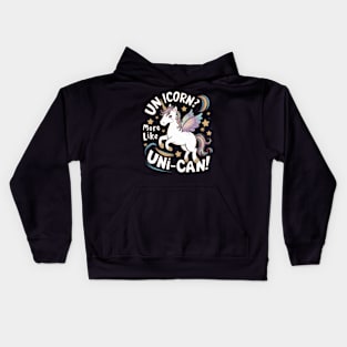 "Uni-Can Do It! - Whimsical Unicorn Motivation" Kids Hoodie